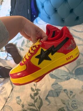 BAPE Iron Man Marvel Red & Yellow Lightning Star Sneakers